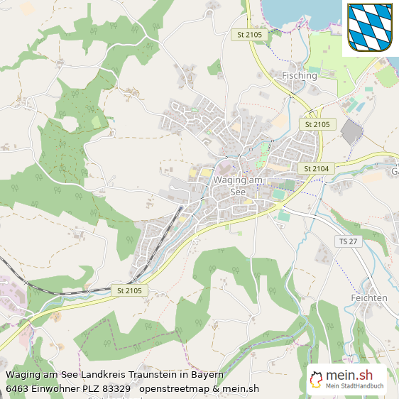Waging am See Landkreis Traunstein Lageplan © Openstreetmap Contributors Waging am See Lageplan